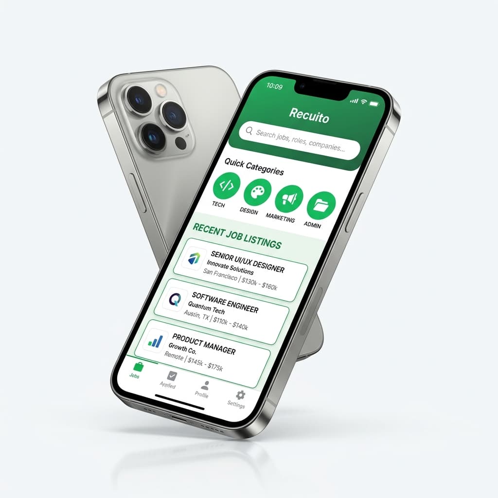 Recuito Mobile App Mockup